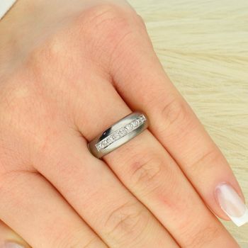 Złoty Pierścionek z Diamentami 585 – Białe Złoto  Rozmiar 12  9 × 0,10 ct diamenty.jpg